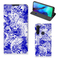 Mobiel BookCase Motorola Moto G Pro Angel Skull Blauw