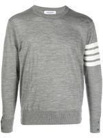 Thom Browne pull à détails 4 bandes signature - Gris