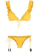 Brigitte bikini à détail de pompon - Jaune