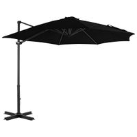 Zweefparasol met aluminium paal 300 cm zwart - thumbnail