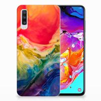 Hoesje maken Samsung Galaxy A70 Watercolor Dark