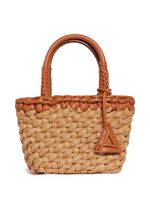 Alanui petit sac cabas Icon en raphia - Marron - thumbnail