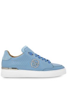 Philipp Plein baskets à logo Hexagon - Bleu