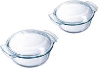 Pyrex stoofpan van glas, rond, ovenbestendig, borosilicaatglas, extreem resistent – gemaakt in Frankrijk