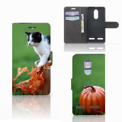 Lenovo K6 Telefoonhoesje met Pasjes Kitten