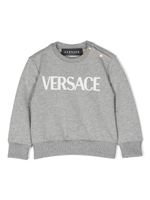 Versace Kids sweat en coton à logo imprimé - Gris