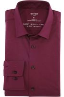 OLYMP Luxor 24/Seven Dynamic Flex Modern Fit Jersey shirt aubergine, Effen