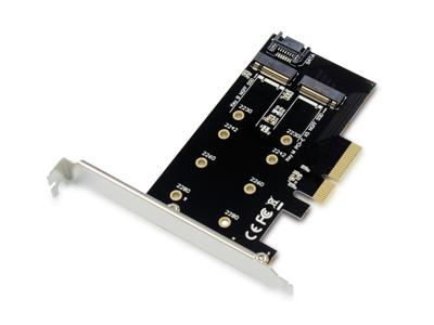 Conceptronic EMRICK 2-in-1-M.2-SSD-PCIe-Adapter SATA AHCI NVMe PCI Express kaart PCIe