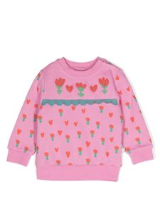 Stella McCartney Kids sweat en coton biologique à motif tulipe - Rose