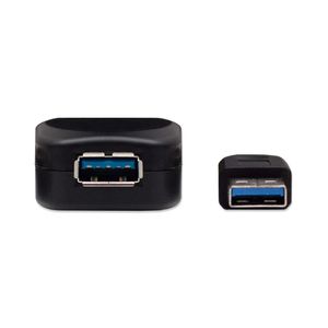 Manhattan USB-kabel USB 3.2 Gen1 (USB 3.0 / USB 3.1 Gen1) USB-A stekker, USB-A bus 5.00 m Zwart 150712