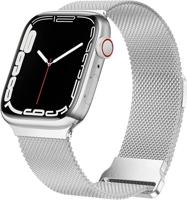 By Qubix - Milanese band - Zilver - Extra sterke magneet - Compatible met Apple Watch 38mm / 40mm / 41mm / 42mm - Compatible Apple watch bandjes