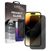 Lunso - Geschikt voor iPhone 14 Pro - Privacy Glass - Gehard beschermglas