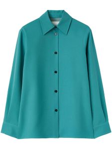 Jil Sander pointed-collar wool shirt - Bleu