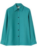 Jil Sander chemise en laine à col pointu - Bleu