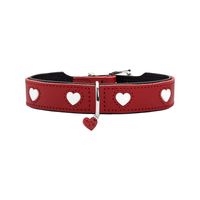 Hunter 69908 hond & kat halsband Rood, Wit Leer L-XL Standaard halsband - thumbnail