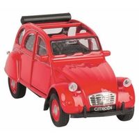 Schaalmodel Citroen 2CV rood open dak 1:36   - - thumbnail