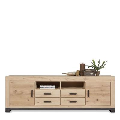 TV dressoir (210cm) Indiana - Nature White geborsteld