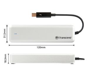 Transcend JetDrive™ 855 Mac 960 GB Externe SSD harde schijf Thunderbolt 3 Zilver TS960GJDM855