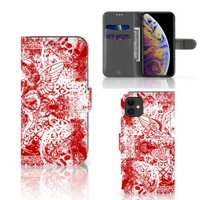 Telefoonhoesje met Naam Apple iPhone 11 Angel Skull Rood