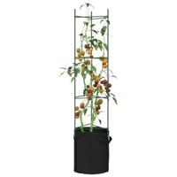 vidaXL Tomatenkooien met plantenzak 8 st 154 cm staal en polypropeen, komkommer klimrek, groentekooi, klimrek komkommer, pompoen klimrek