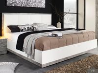 Bed SIEG 160x200 cm alpine wit/steengrijs