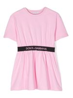 Dolce & Gabbana Kids robe à logo imprimé - Rose - thumbnail