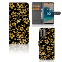 Nokia G22 Hoesje Gouden Bloemen - thumbnail