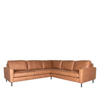 LABEL51 Hoekbank Genua - Cognac - Microfiber - 2-Zits + Hoek + 2-Zits