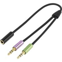 SpeaKa Professional SP-7870576 Jackplug Audio Y-adapter [2x Jackplug male 3,5 mm - 1x Jackplug female 3,5 mm] Zwart