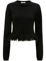 JW Anderson pull crop à ourlet frangé - Noir - thumbnail