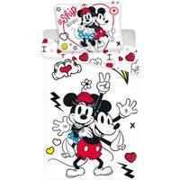 Minnie en Mickey Mouse Dekbedovertrek Retro Heart