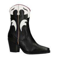 Manfield leren cowboylaarzen zwart/wit