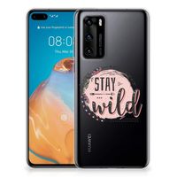 Huawei P40 Telefoonhoesje met Naam Boho Stay Wild - thumbnail