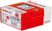 fischer Power-Fast FPF-SZ 6, 0 x 40 Yzp 10 B - spaanplaatschroeven met verzonken kop en gedeeltelijke schroefdraad, voor bevestiging van dragende componenten in hout, geel verzinkt - 10 stuks -
