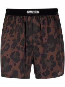 TOM FORD boxer à imprimé léopard - Marron