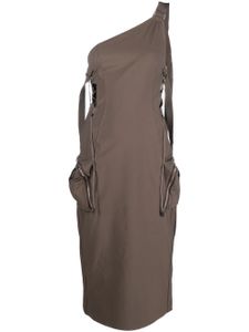 Jacquemus robe mi-longue à détail zippé - Marron