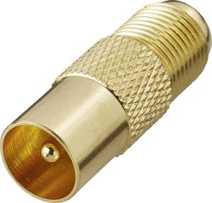 Renkforce RF-4197003 tussenstuk voor kabels Belling-Lee/IEC F Goud