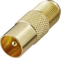 Renkforce RF-4197003 tussenstuk voor kabels Belling-Lee/IEC F Goud