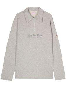 Martine Rose polo en coton à logo brodé - Gris