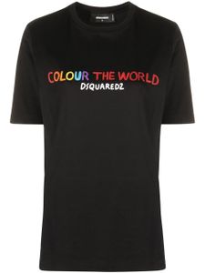 DSQUARED2 t-shirt à slogan imprimé - Noir