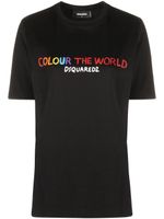 DSQUARED2 t-shirt à slogan imprimé - Noir - thumbnail