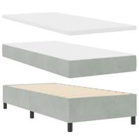 vidaXL Veringsbed Met Matras & Bank Lichtgrijs 80X200 cm | Compact Fluweel Stijl Eenvoudige Montage Inclusief Topper En Hoofdbord Slaapkamer Meubels Schuim Modern Elegant Eigentijds Frame Comfort
