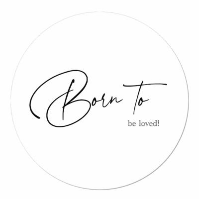 Muurcirkel Born to be Loved wit 40 Aluminium Ophangsysteem