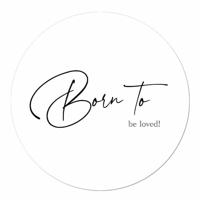 Muurcirkel Born to be Loved wit 40 Aluminium Ophangsysteem