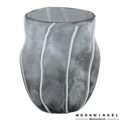 Lindy Grey glass bombey vase round  L