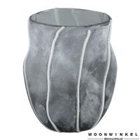 Lindy Grey glass bombey vase round  L