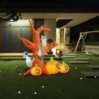 vidaXL Spookboom met pompoenen opblaasbaar met 6 LED's 2,6 m