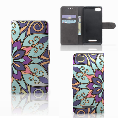 Wiko Lenny 2 Hoesje Purple Flower