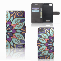 Wiko Lenny 2 Hoesje Purple Flower