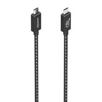 AISENS A156-0868 USB4-kabel Gen3X2, aluminium, 40 Gbit/s, 8K bij 60Hz, 5A, 48V, 240W, E-merk, type USB-C/M-USB-C/M, zwart, 1,5 m